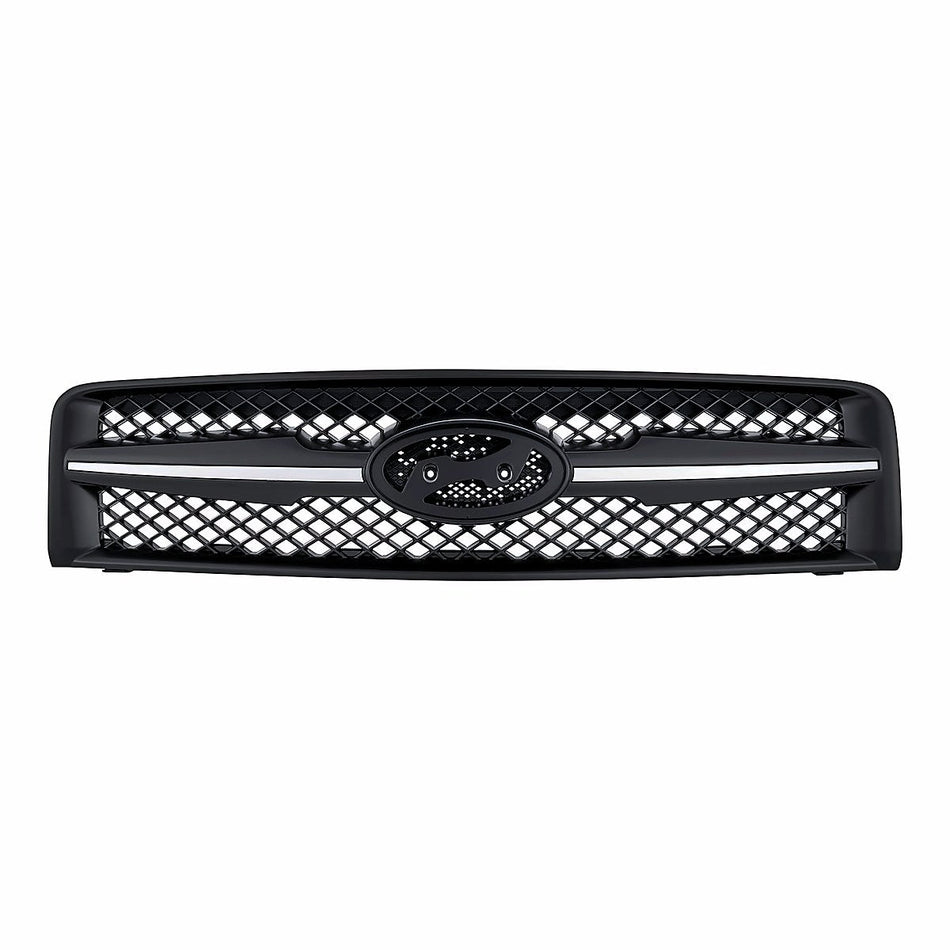 2005-2008 Hyundai Tucson Grille Chrome/Black – Front View (HY1200142)