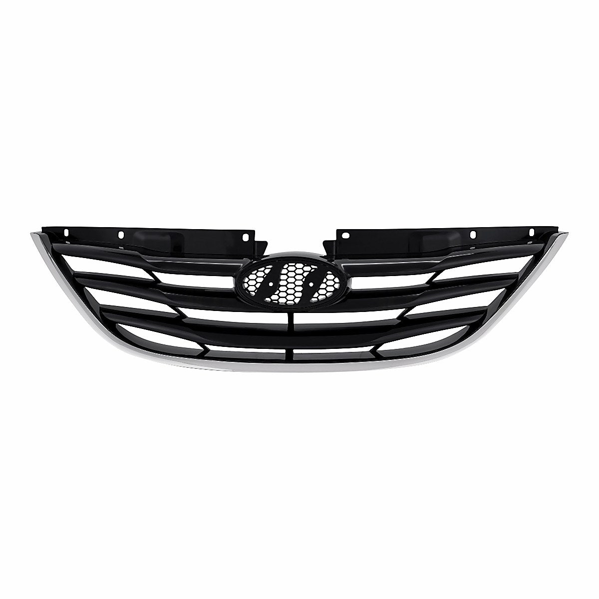 2011-2013 Hyundai Sonata Grille Matte Black With Chrome Mldg Exclude Hyb – HY1200162