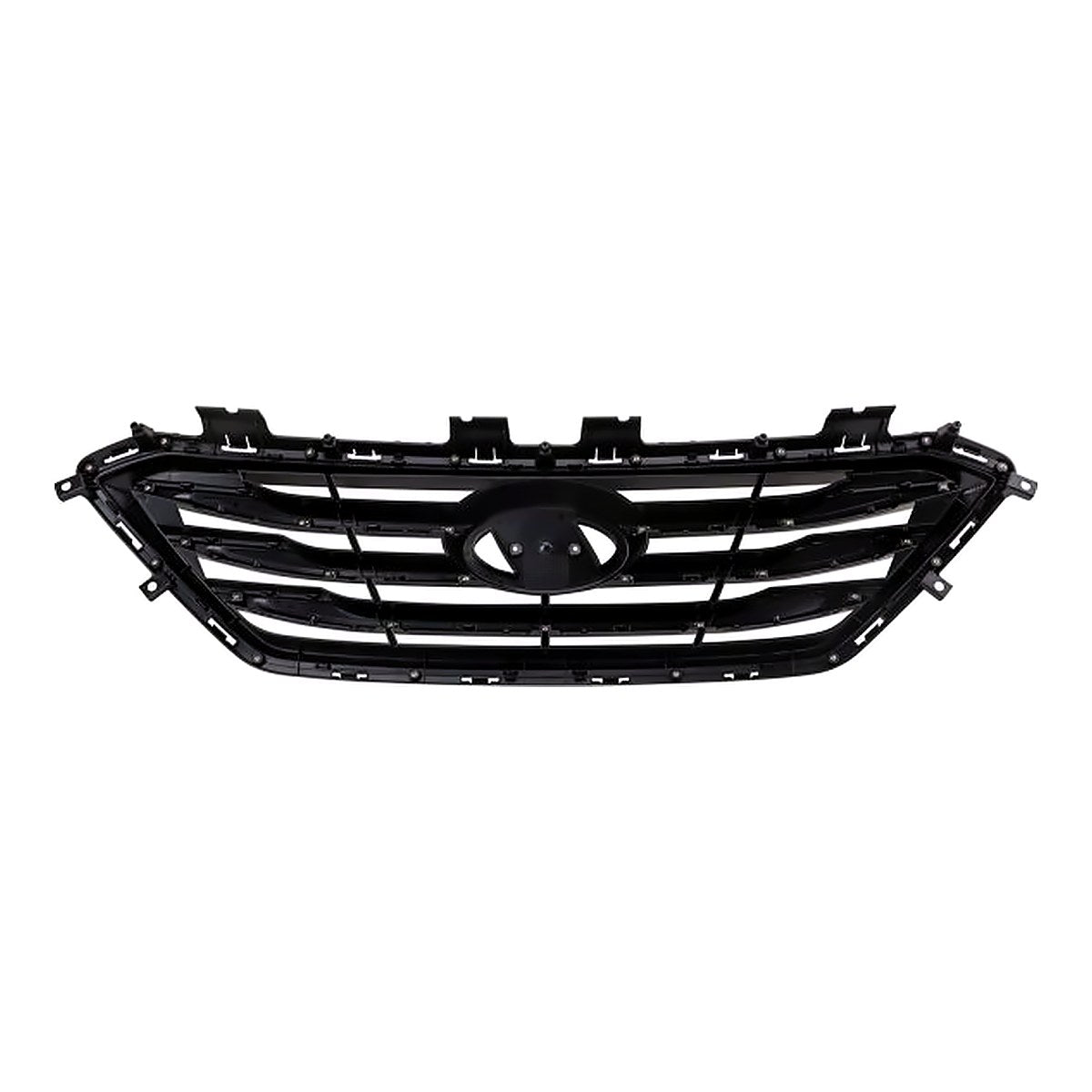 2015-2017 Hyundai Sonata Grille With Chrome/Black Molding 3 Bars Without Auto Cruise Ptd Silver Gray Sport – Back View (HY1200182)