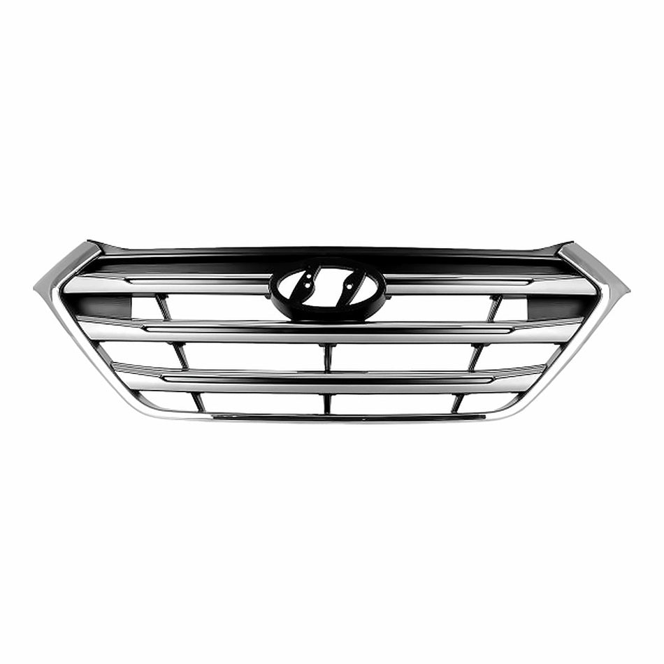 2016 Hyundai Tucson Grille Black/Silver With Chrome Molding – Front View (HY1200190)