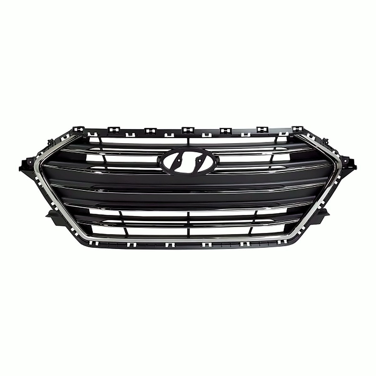 2017-2018 Hyundai Elantra_Sedan Grille Smoked Gray With Chrome Without Auto Cruise Usa Built – Front View (HY1200200)
