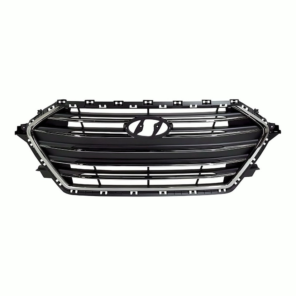 2017-2018 Hyundai Elantra_Sedan Grille Smoked Gray With Chrome Without Auto Cruise Usa Built – Front View (HY1200200)