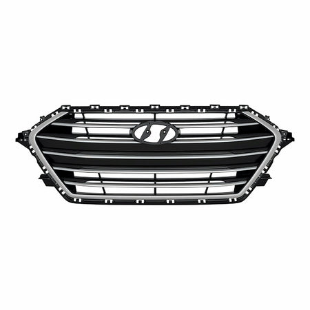 2017-2018 Hyundai Elantra_Sedan Grille Primed Silver/Black Without Chrome 1.4/2.0L Korea Built – Front View (HY1200203)