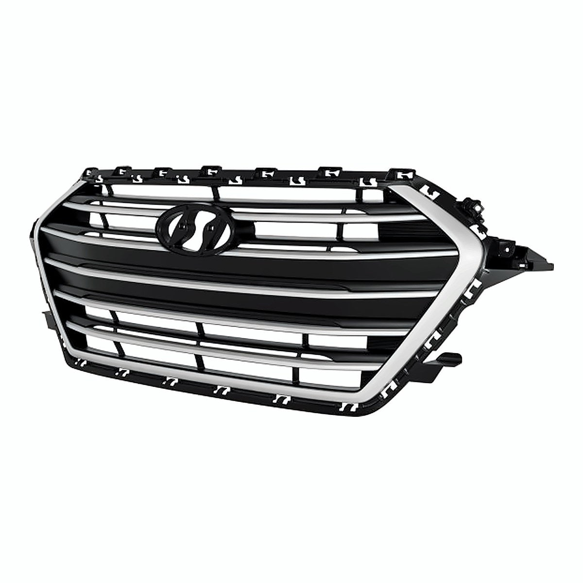 2017-2018 Hyundai Elantra_Sedan Grille Primed Silver/Black Without Chrome 1.4/2.0L Korea Built – Side View (HY1200203)
