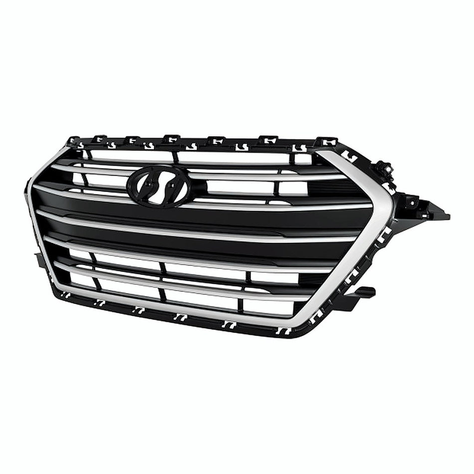 2017-2018 Hyundai Elantra_Sedan Grille Primed Silver/Black Without Chrome 1.4/2.0L Korea Built – Side View (HY1200203)