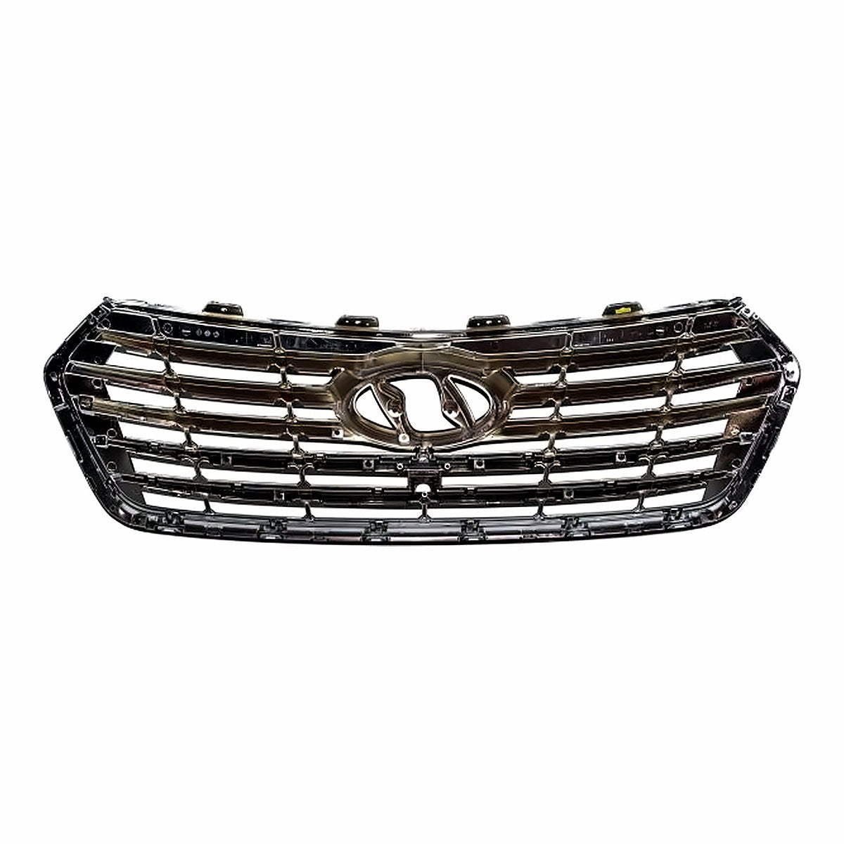 2017-2018 Hyundai Santa_Fe Grille Black With Silver Surearound With 5Chrome Bars With Camera Exclude Sport Model – Back View (HY1200205)