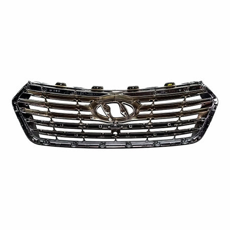 2017-2018 Hyundai Santa_Fe Grille Black With Silver Surearound With 5Chrome Bars With Camera Exclude Sport Model – Back View (HY1200205)