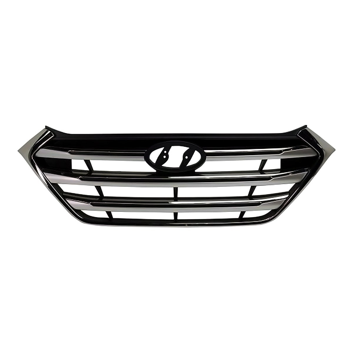 2017-2018 Hyundai Tucson Grille With Silver Bars With Chrome Frontame – Front View (HY1200209)