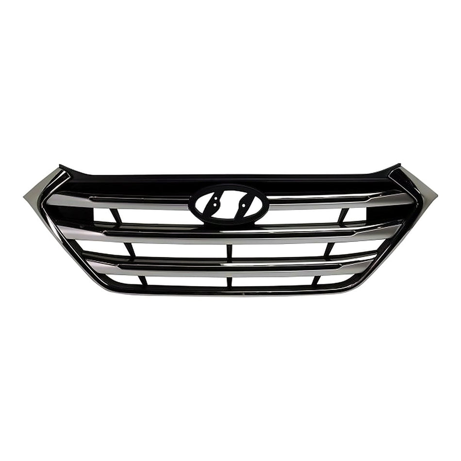 2017-2018 Hyundai Tucson Grille With Silver Bars With Chrome Frontame – Front View (HY1200209)