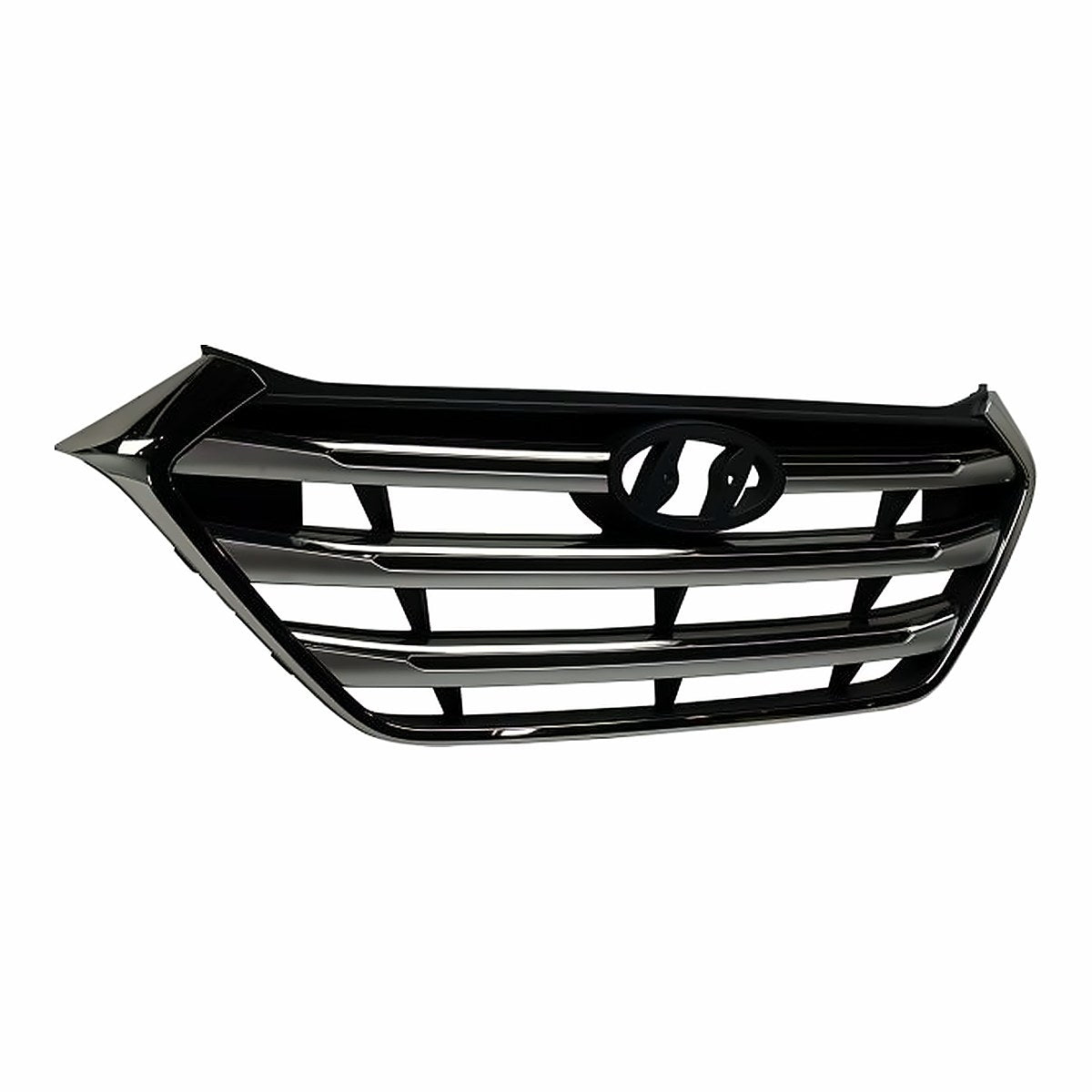 2017-2018 Hyundai Tucson Grille With Silver Bars With Chrome Frontame – Side View (HY1200209)