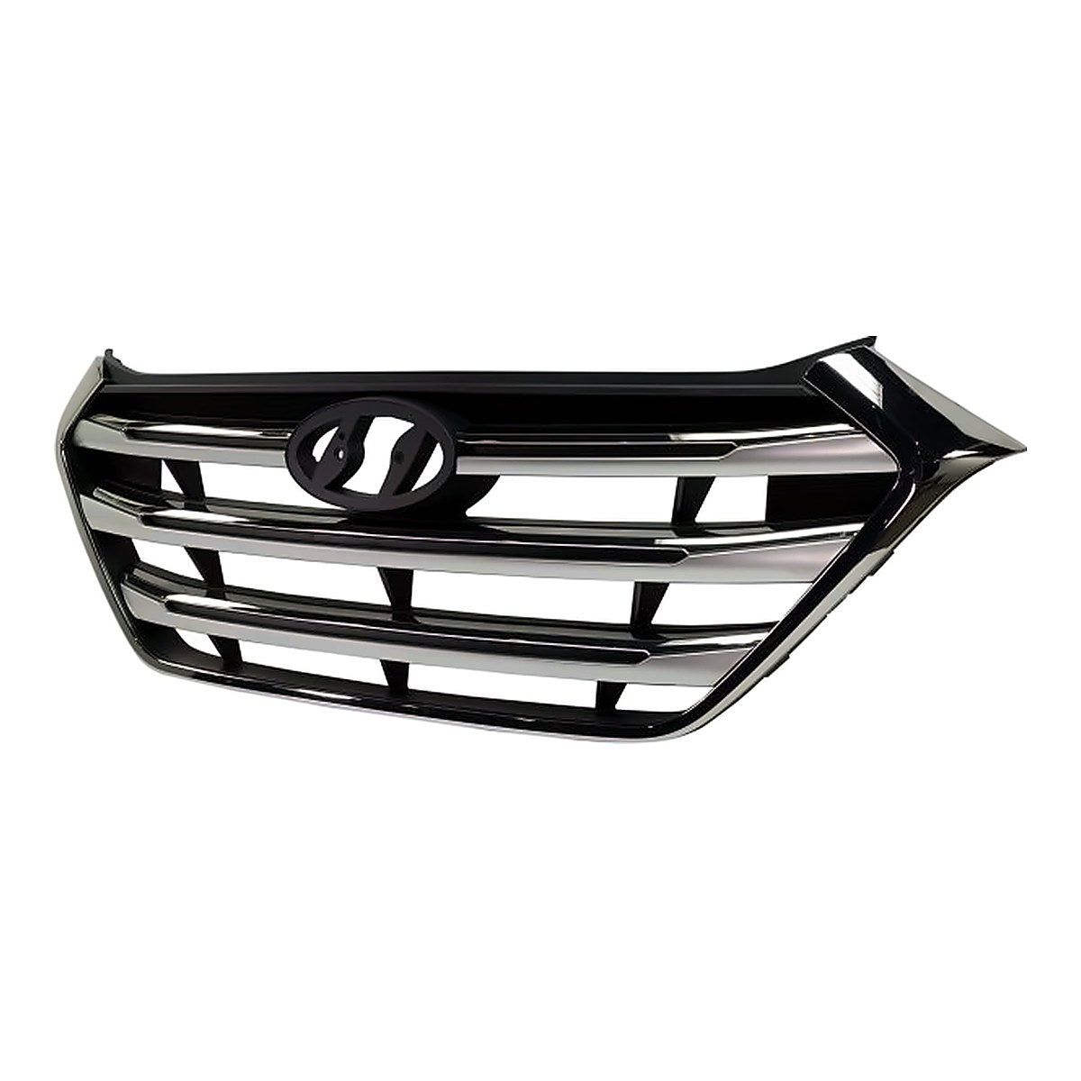 2017-2018 Hyundai Tucson Grille With Silver Bars With Chrome Frontame – Side View (HY1200209)