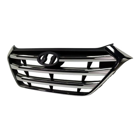 2017-2018 Hyundai Tucson Grille With Silver Bars With Chrome Frontame – Side View (HY1200209)