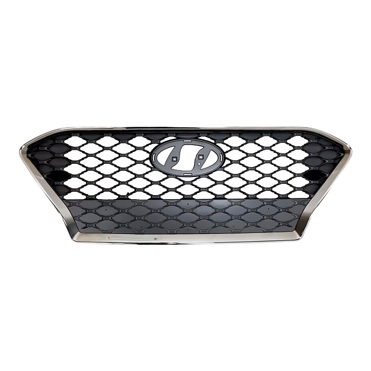 2018-2021 Hyundai Kona Grille Silver Gray With Smoke Chrome Frontame – Front View (HY1200219)