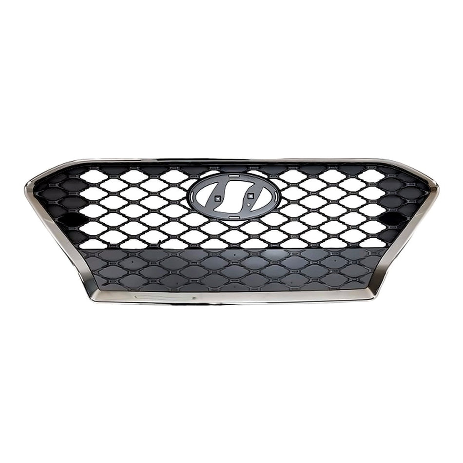 2018-2021 Hyundai Kona Grille Silver Gray With Smoke Chrome Frontame – Front View (HY1200219)