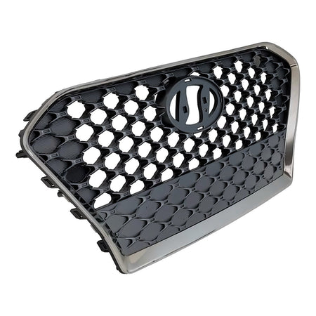 2018-2021 Hyundai Kona Grille Silver Gray With Smoke Chrome Frontame – Side View (HY1200219)