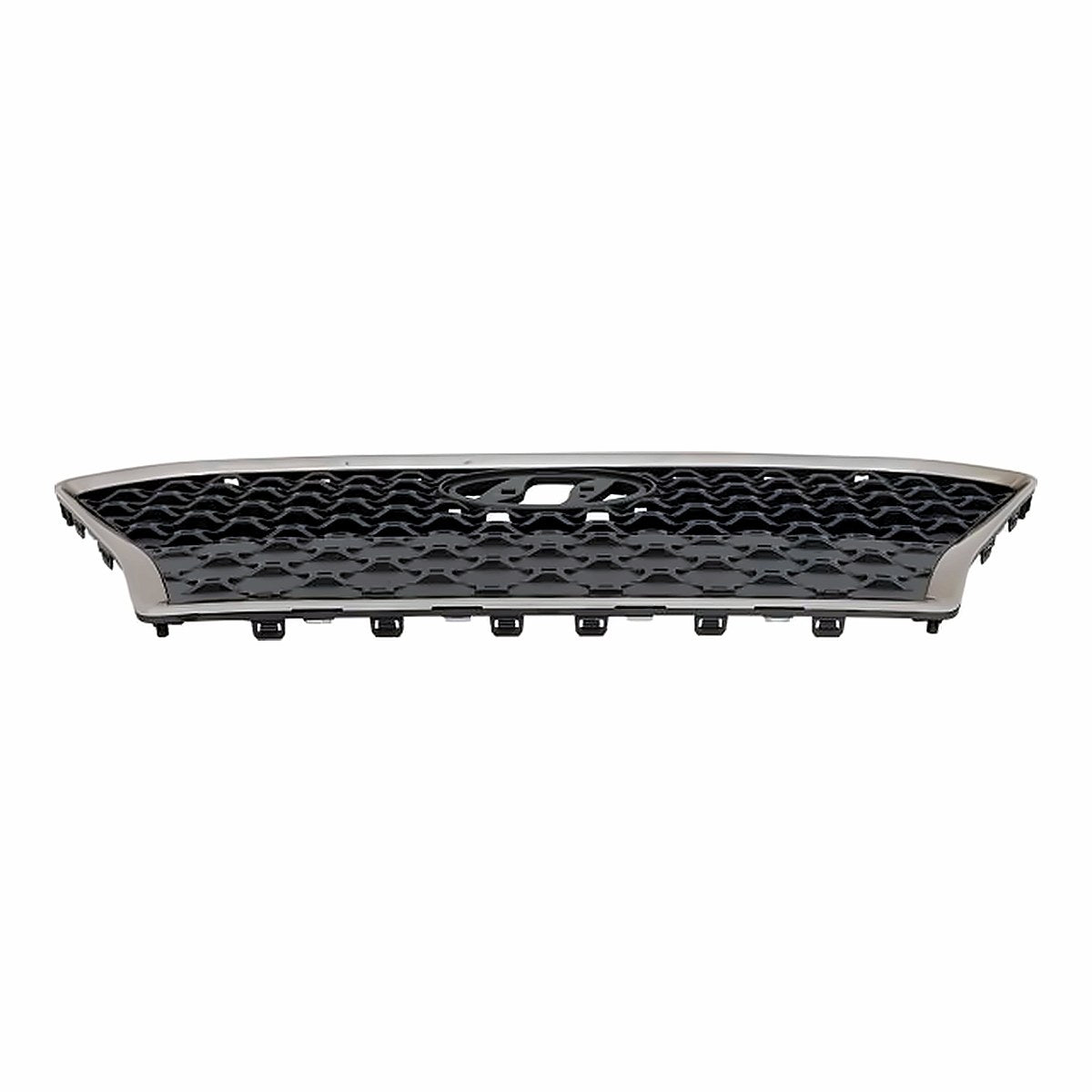 2018-2021 Hyundai Kona Grille Silver Gray With Smoke Chrome Frontame – Side View (HY1200219)