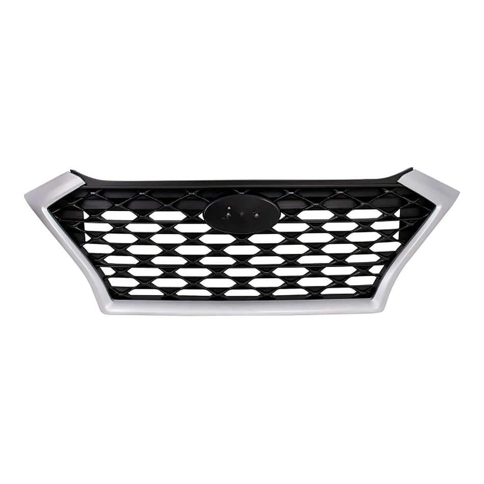 2019-2021 Hyundai Tucson Grille Ptd Black With Silver Frontame Without Camera – Front View (HY1200225)
