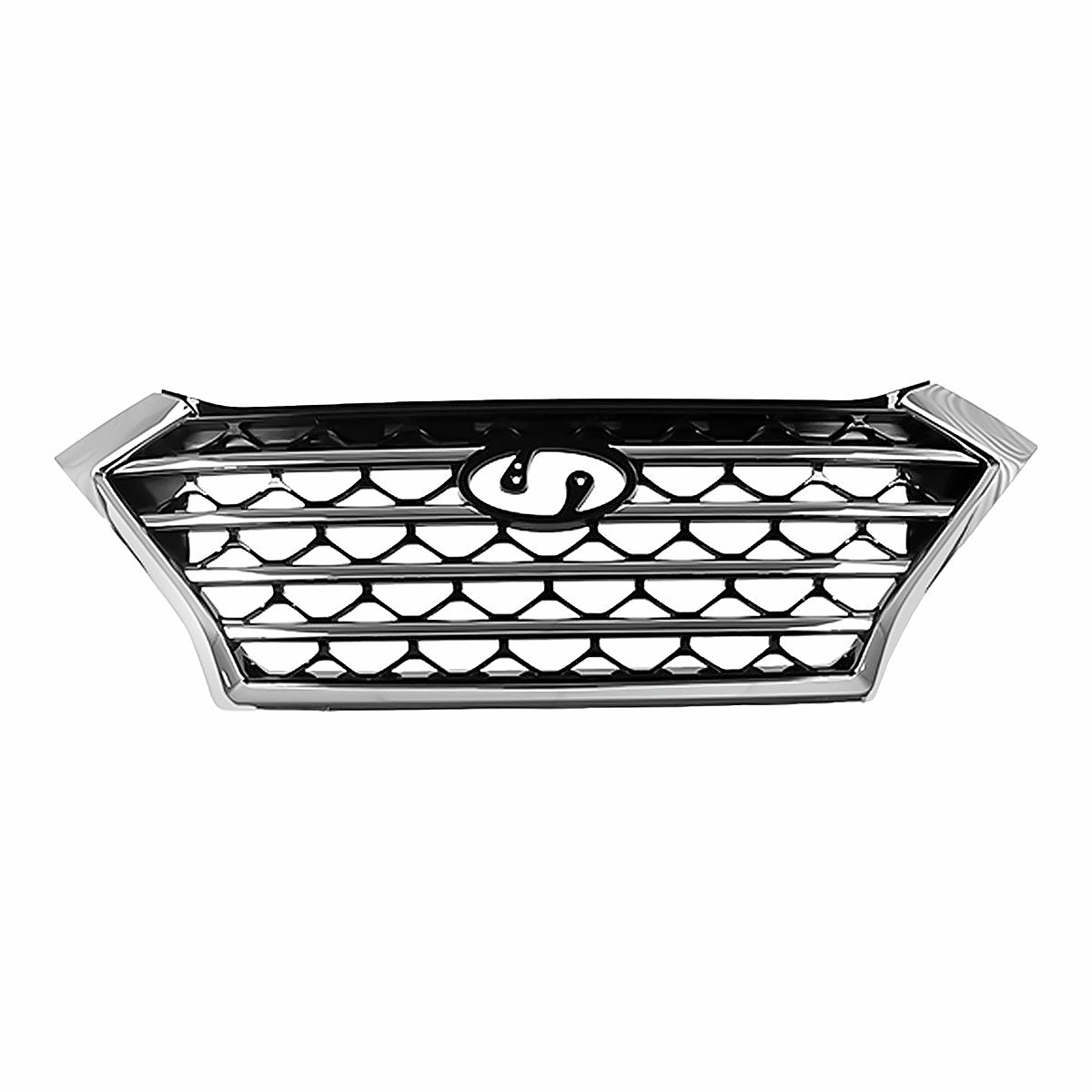 2019-2021 Hyundai Tucson Grille Front Ptd Black Chrome Molding Without Camera – Front View (HY1200233)