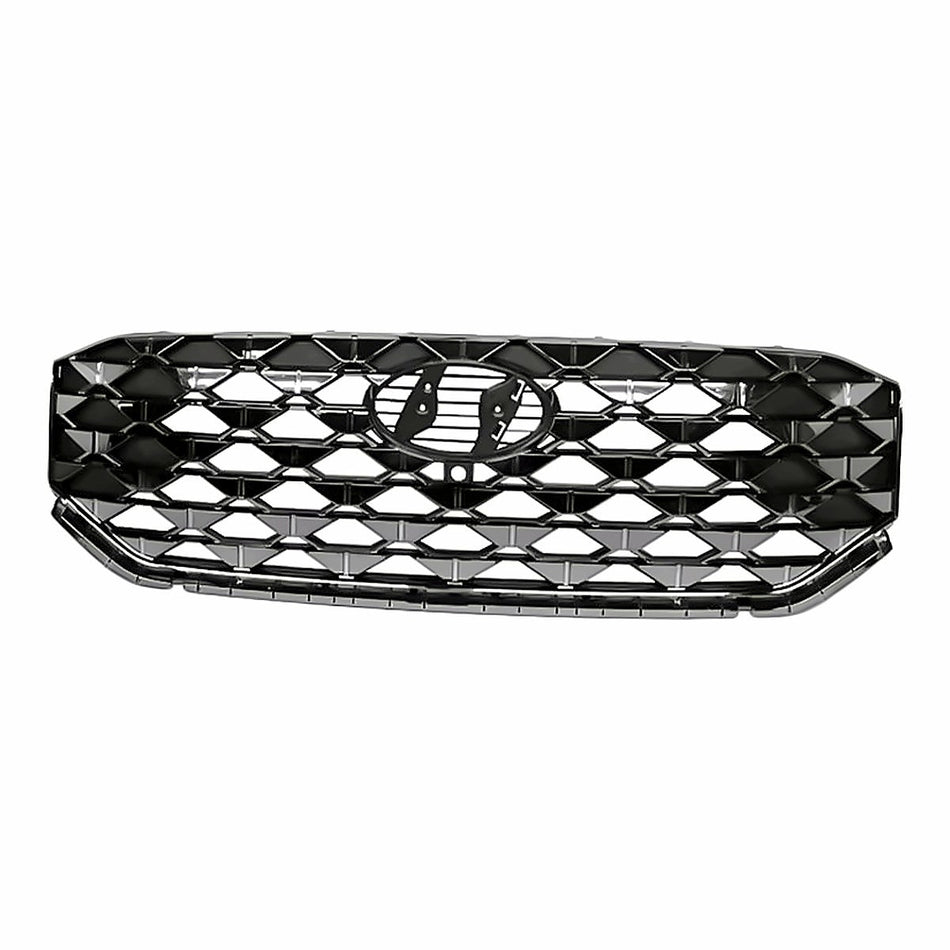 2021-2023 Hyundai Santa_Fe Grille Front Smoke Chrome With Camera Without Emblem Exclude Hb/Xrt – Front View (HY1200245)