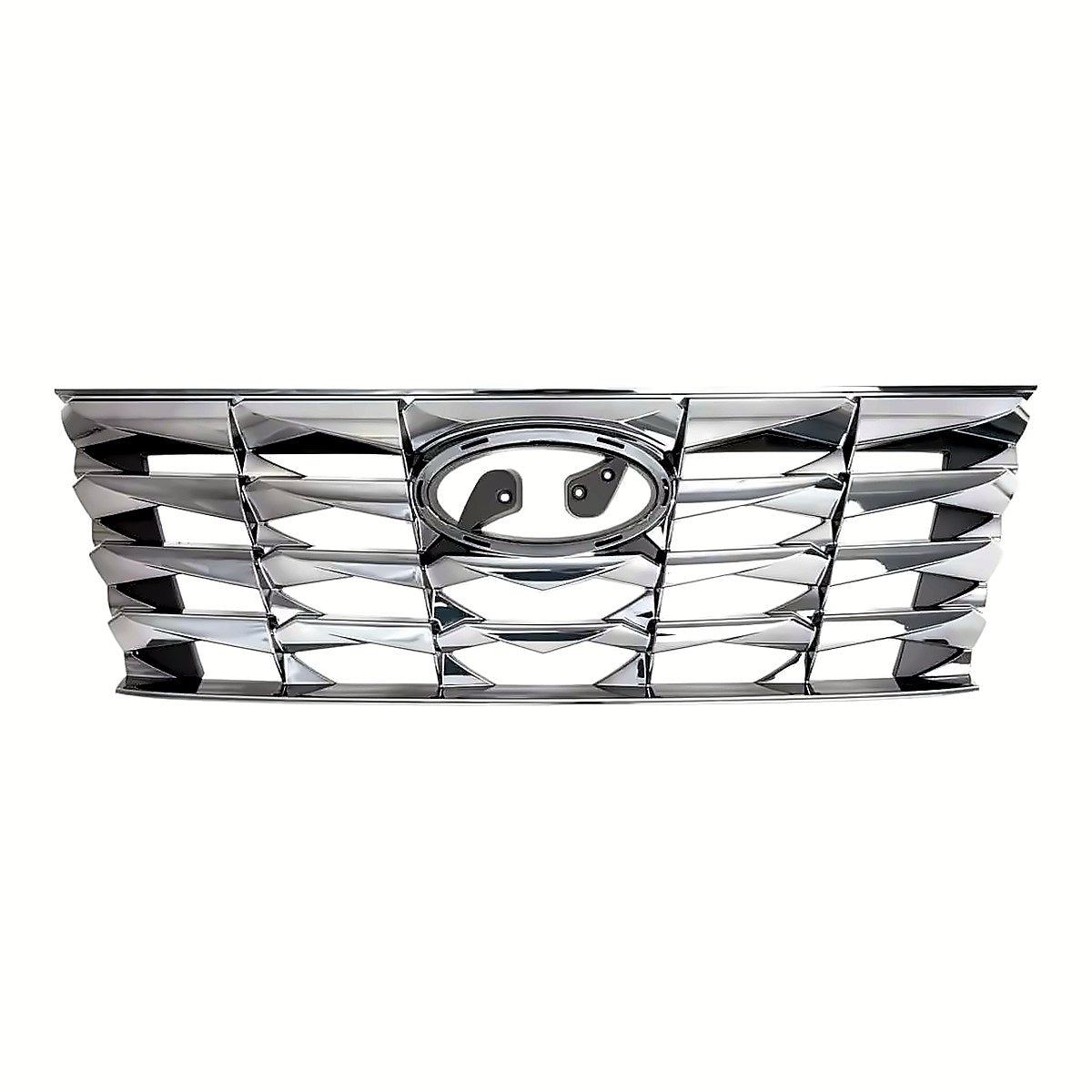 2022-2024 Hyundai Tucson Grille Front Smoked Chrome Without Camera Exclude N-Line – Front View (HY1200249)