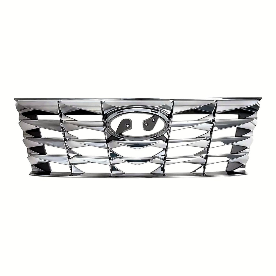 2022-2024 Hyundai Tucson Grille Front Smoked Chrome Without Camera Exclude N-Line – Front View (HY1200249)