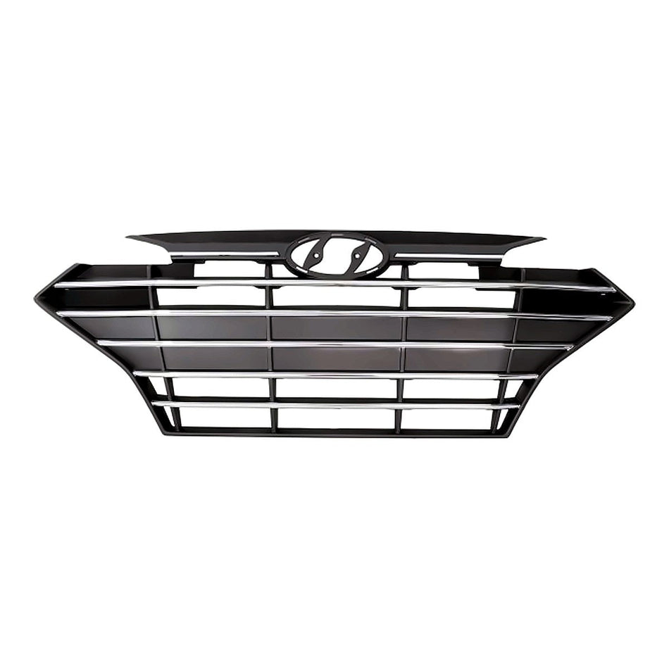 2019-2020 Hyundai Elantra_Sedan Grille Front Black With 6 Chrome Bars Without Adaptive Cruise Exclude Sprt – Front View (HY1200253)