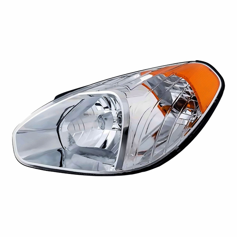 2007-2011 Hyundai Accent Sedan Headlight Driver Side - side angle, Part HY2502144