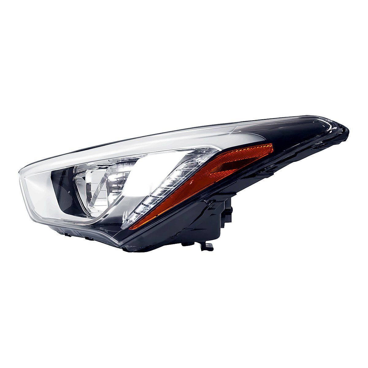 2013-2016 Hyundai Santa_Fe_Sport Headlight Driver Side Halogen Sports Black Bezel – Side View (HY2502169)