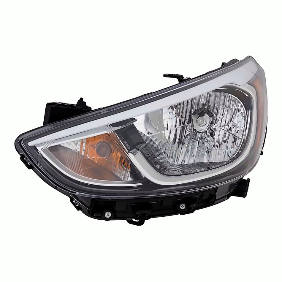 2015-2017 Hyundai Accent_Hatchback Headlight Driver Side Halogen Without Led – Side View (HY2502192)