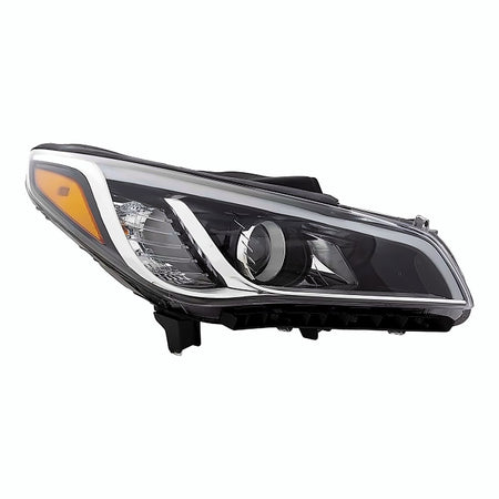 2015-2017 Hyundai Sonata Headlight Passenger Side Halogen With Black Bezel/Chrome Trim All Models 15-17/Ltd/Sport 16-17 – Front View (HY2503183)