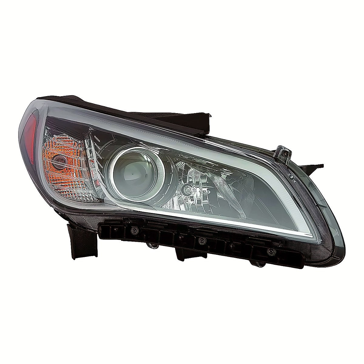2015-2017 Hyundai Sonata Headlight Passenger Side Halogen With Black Bezel/Chrome Trim All Models 15-17/Ltd/Sport 16-17 – Side View (HY2503183)