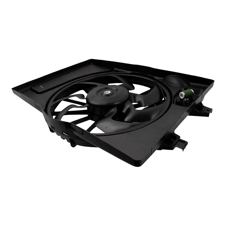2017-2020 Hyundai Elantra Sedan Cooling Fan - side angle, Part HY3115156