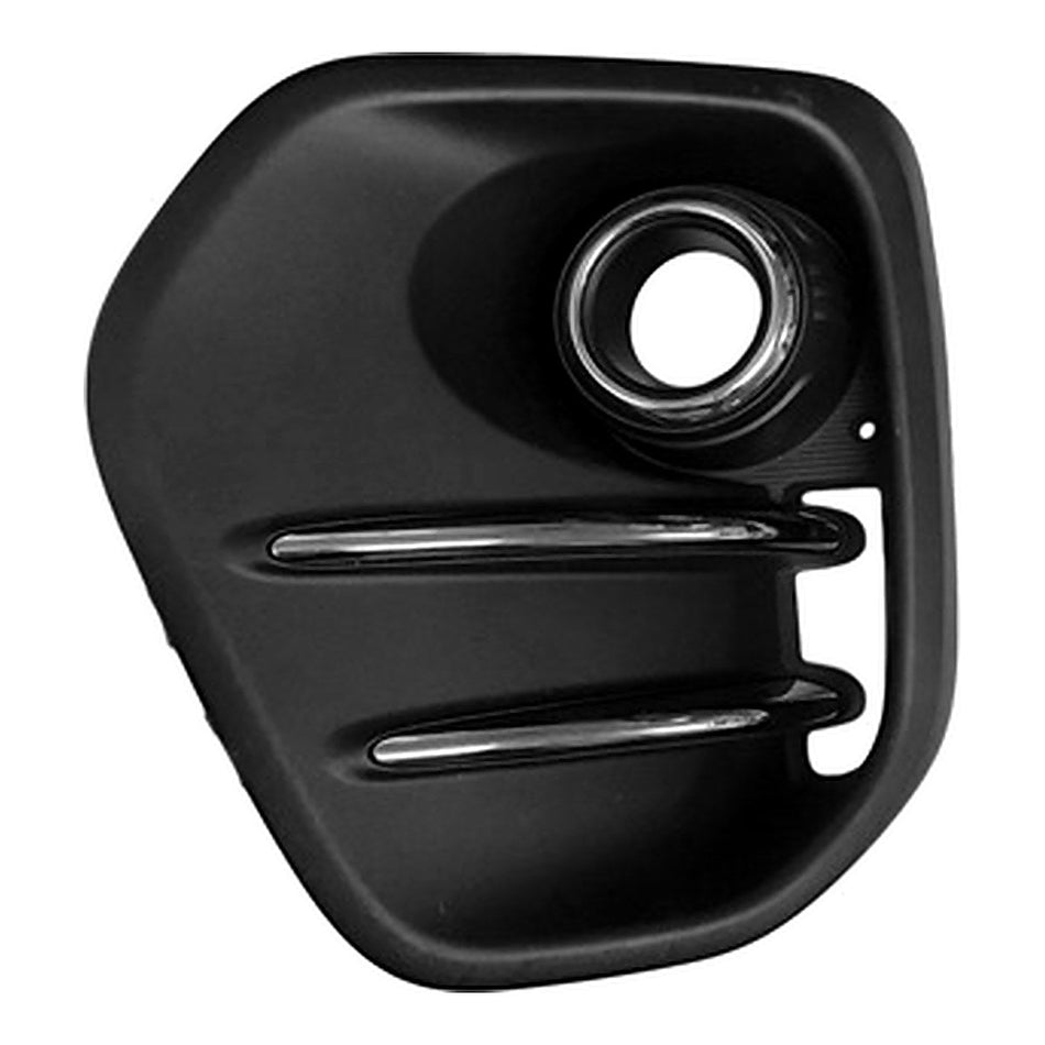 2017-2019 Kia Sportage Fog Light Bezel Front Driver Side Textured Black With Chrome Moulding Without Led Fog Fwd – Front View (KI1038137)