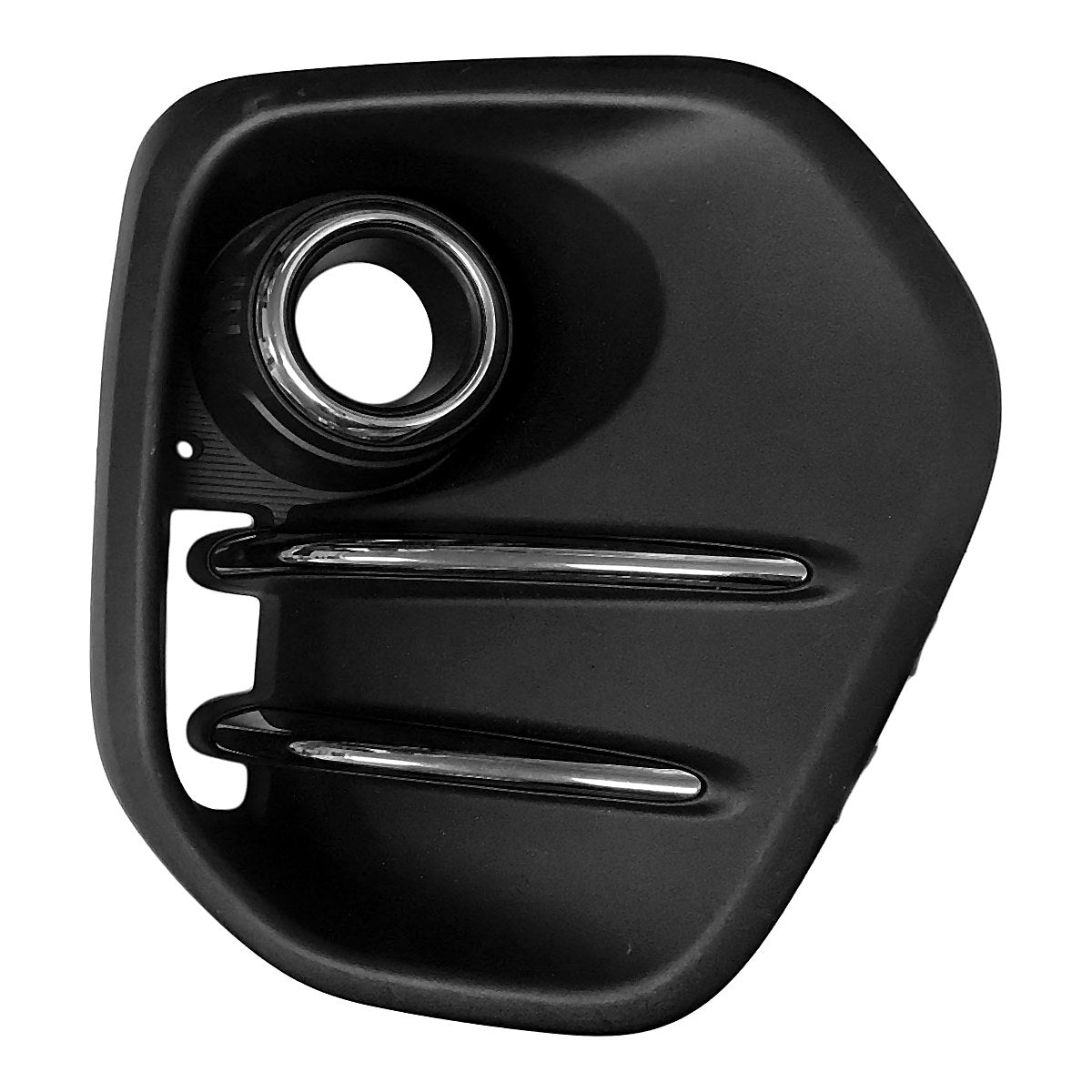 2017-2019 Kia Sportage Fog Light Bezel Front Passenger Side Textured Black With Chrome Moulding Without Led Fog Fwd – Front View (KI1039137)