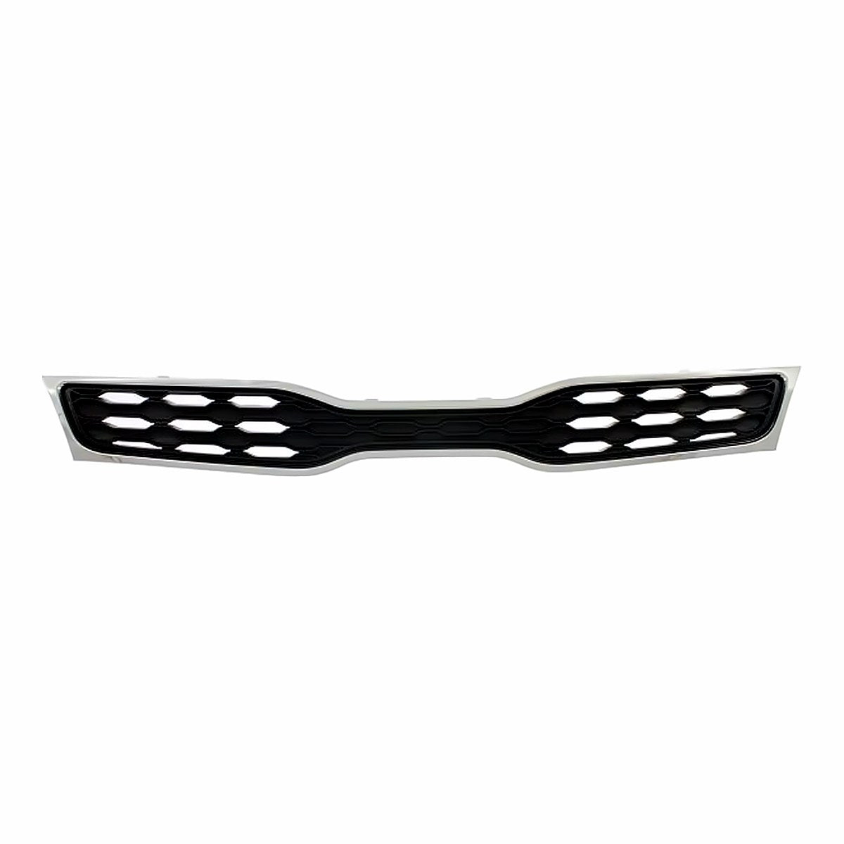 2012-2015 Kia Rio_Hatchback Grille Upper Chrome/Black With Fog Light Hole Type – Front View (KI1200152)