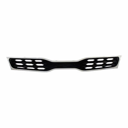 2012-2015 Kia Rio_Hatchback Grille Upper Chrome/Black With Fog Light Hole Type – Front View (KI1200152)
