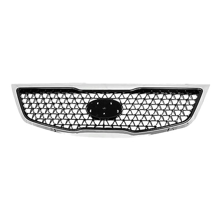2014-2016 Kia Sportage Grille With Chrome Moulding 2.4L Painted Black – Front View (KI1200162)