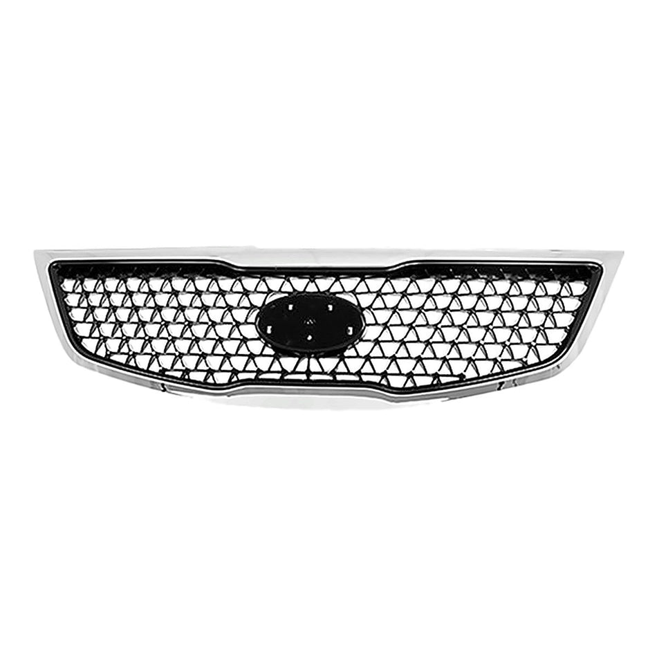 2014-2016 Kia Sportage Grille With Chrome Moulding 2.4L Painted Black – Front View (KI1200162)