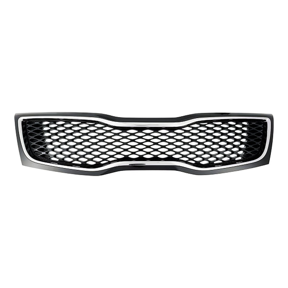 2014-2015 Kia Optima Grille Painted Black With Chrome Moulding Usa Built Lx/Ex – Front View (KI1200163)