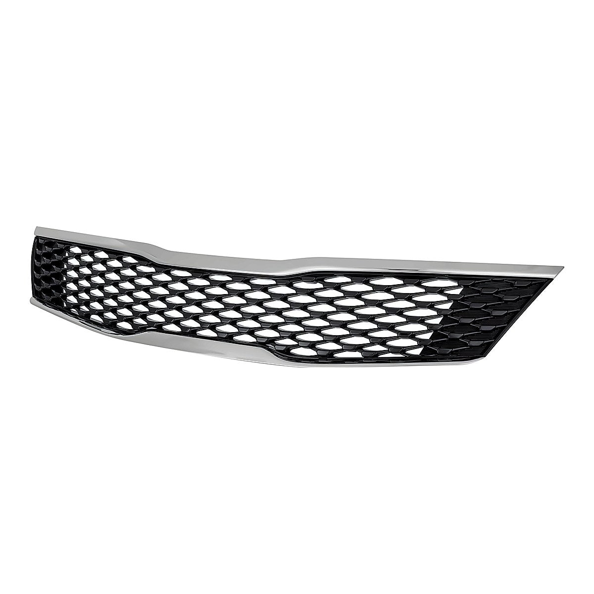 2016-2018 Kia Optima Grille Glossy Black Mesh With Upper/Lower Chrome Moulding Without Adaptive Cruise – Side View (KI1200189)
