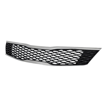 2016-2018 Kia Optima Grille Glossy Black Mesh With Upper/Lower Chrome Moulding Without Adaptive Cruise – Side View (KI1200189)