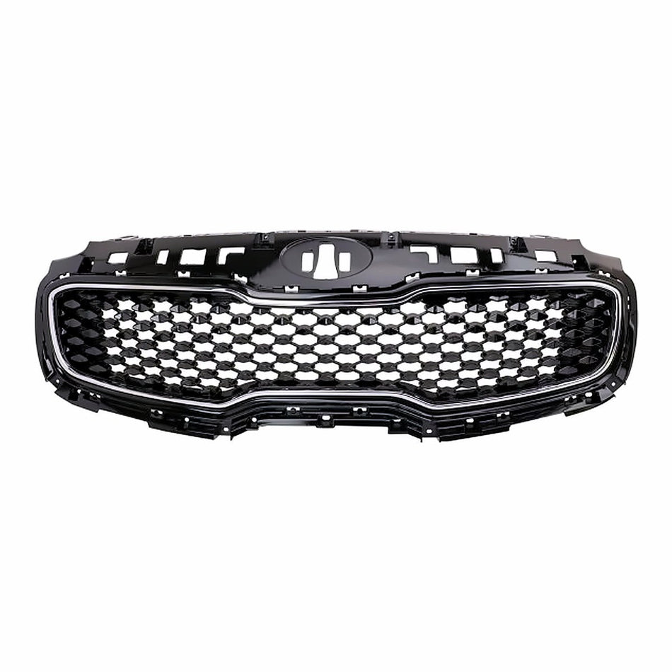 2017-2019 Kia Sportage Grille Glossy Black With Chrome Frontame Without Pre-Collision – Front View (KI1200190)
