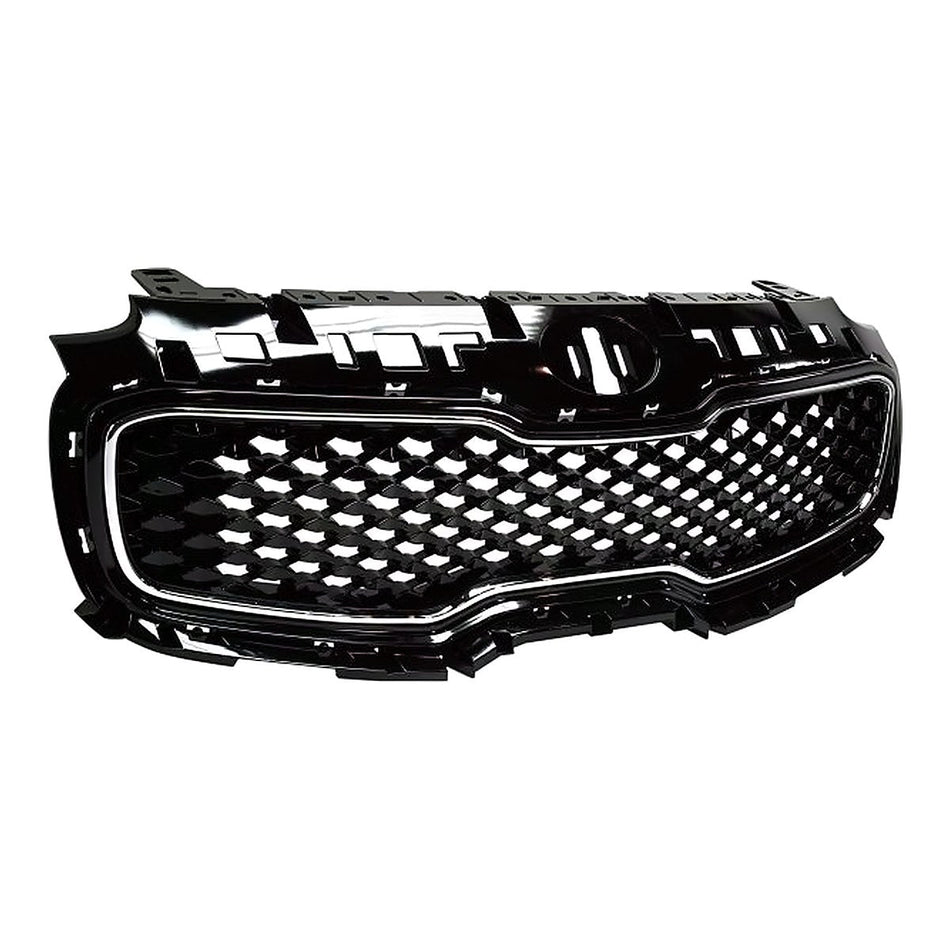 2017-2019 Kia Sportage Grille Glossy Black With Chrome Frontame Without Pre-Collision – Side View (KI1200190)