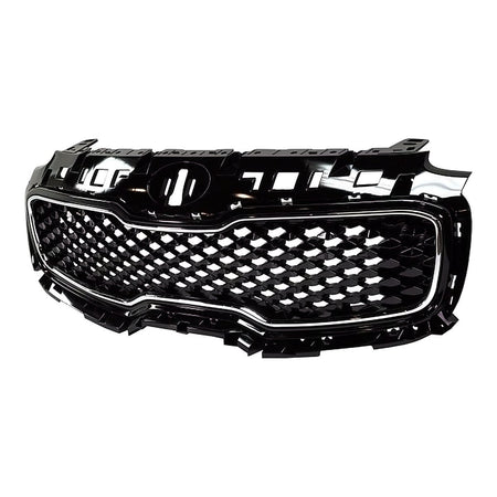 2017-2019 Kia Sportage Grille Glossy Black With Chrome Frontame Without Pre-Collision – Side View (KI1200190)