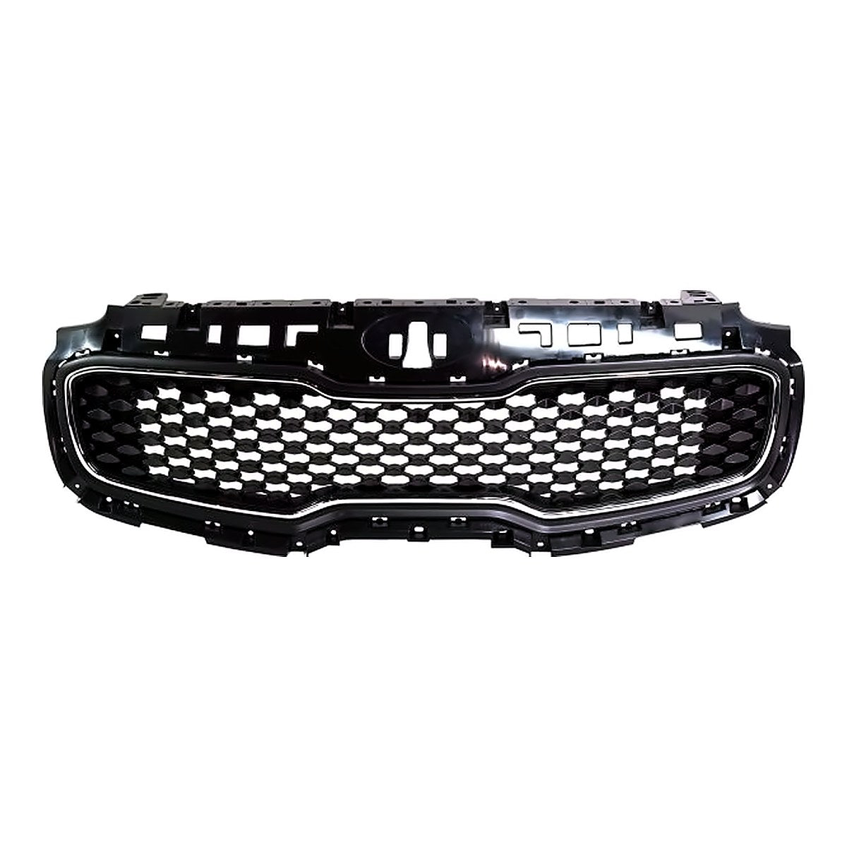 2017-2019 Kia Sportage Grille Matte Black Center With Chrome Frontame – Front View (KI1200194)