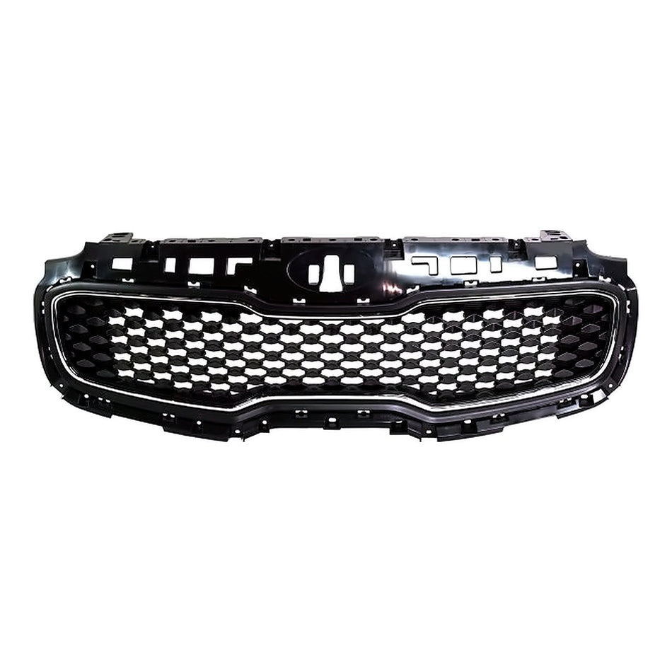 2017-2019 Kia Sportage Grille Matte Black Center With Chrome Frontame – Front View (KI1200194)