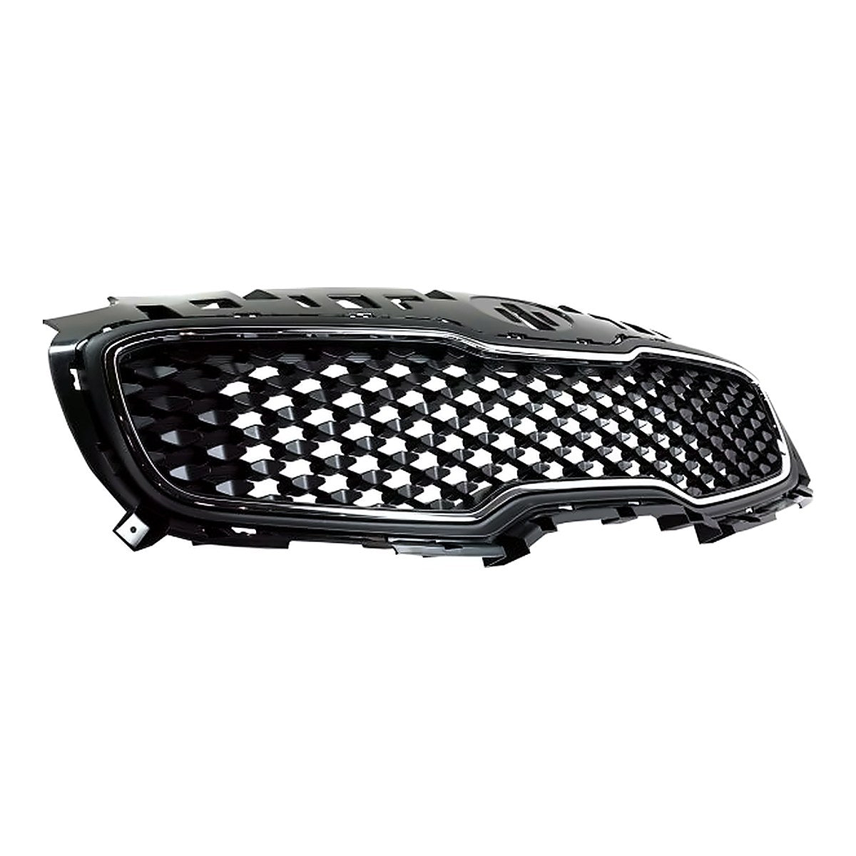 2017-2019 Kia Sportage Grille Matte Black Center With Chrome Frontame – Side View (KI1200194)