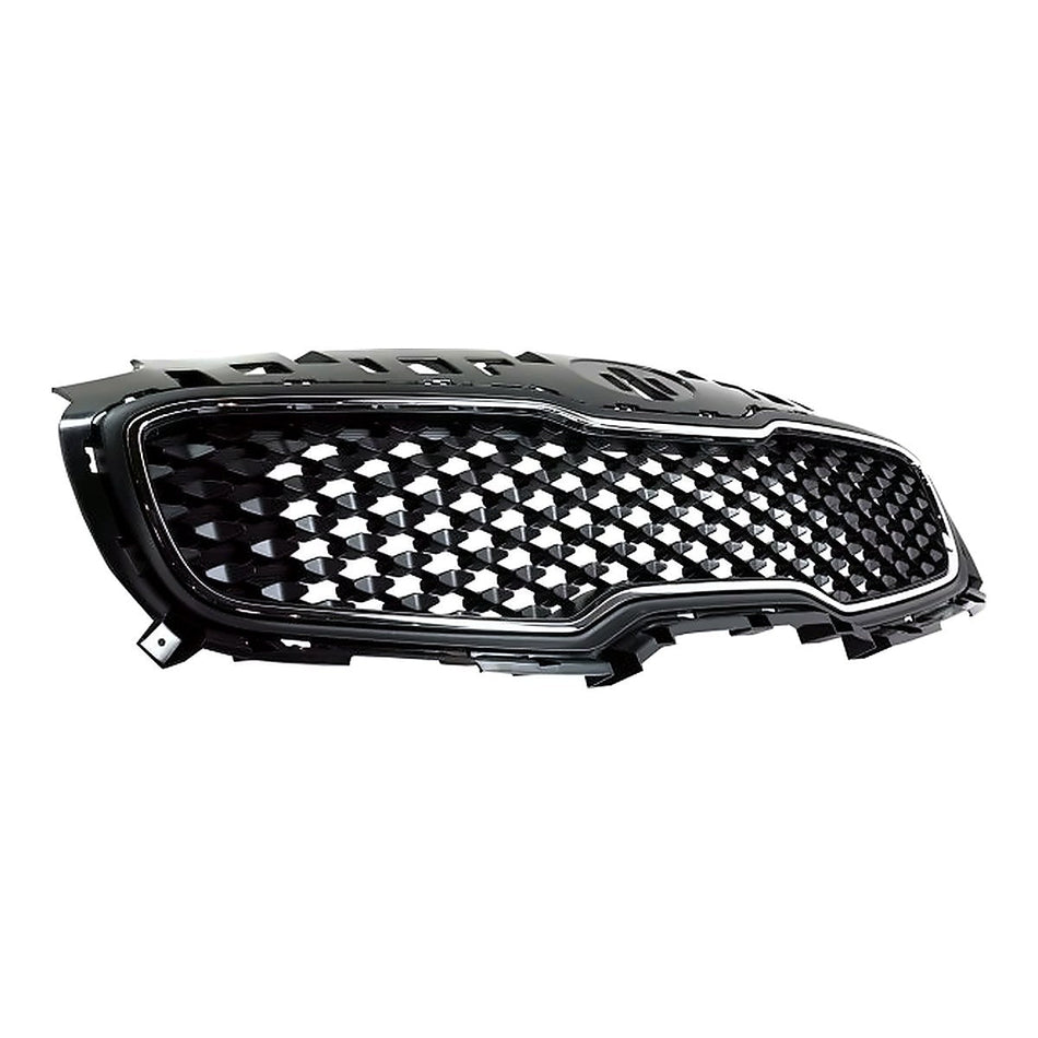 2017-2019 Kia Sportage Grille Matte Black Center With Chrome Frontame – Side View (KI1200194)