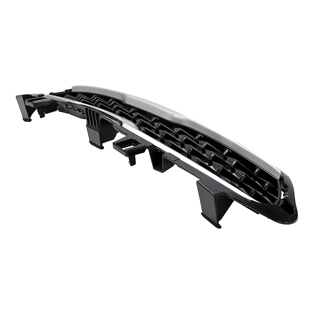 2019-2021 Kia Forte Grille Matte Black With Silver/Gray Moulding Front/Lxs Model – Side View (KI1200204)
