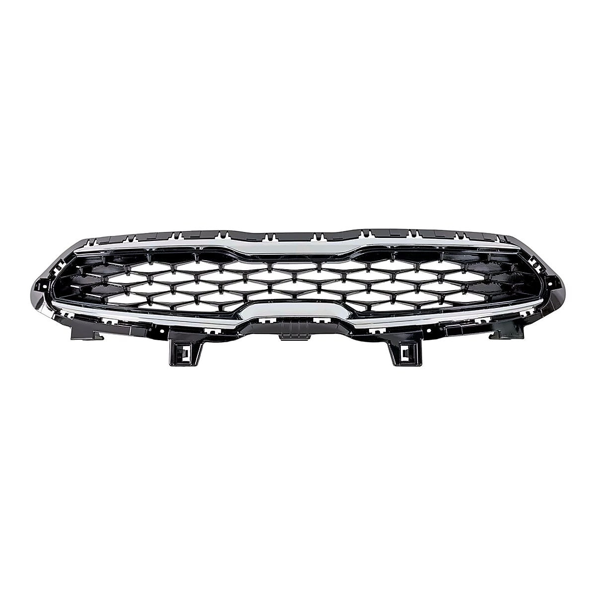 2019-2021 Kia Forte Grille Ptd Black With Chrome Moulding Ex/S Model – Front View (KI1200205)